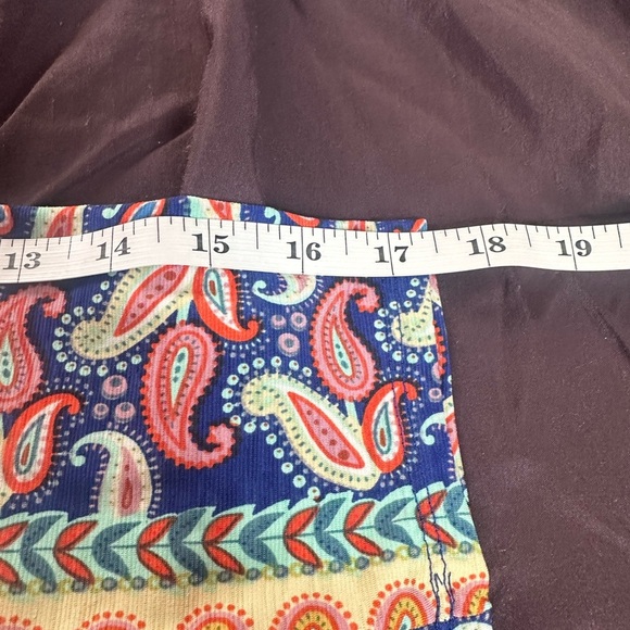 3/4 sleeve multicolor baby doll top with pattern block size M simply obsessed - Picture 9 of 12